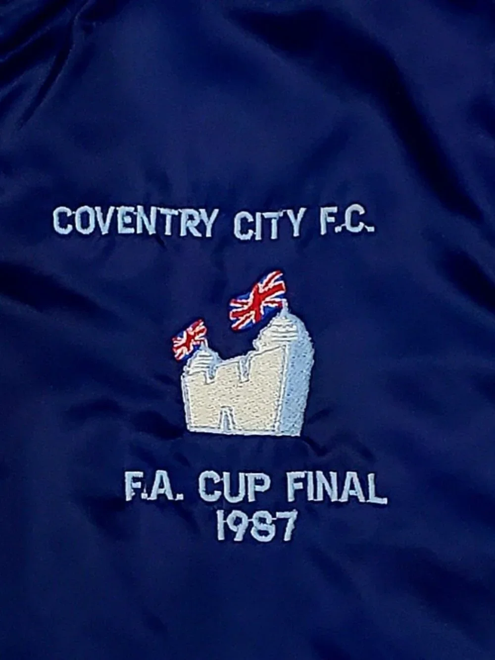 COVENTRY CITY 1987 Wembley FA Cup Final Vintage Football Soccer Blue Jacket RARE